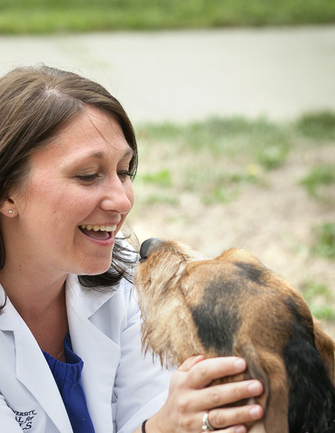 Vet Student with a Canine Associate