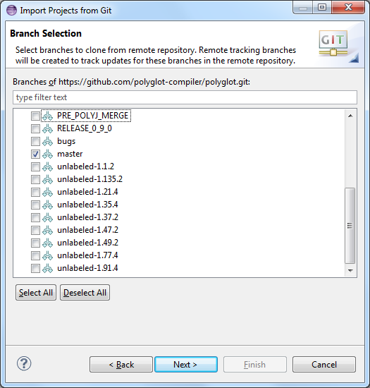 Clone master branch